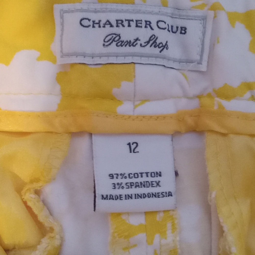 Charter club yellow floral capri pants - Picture 3 of 3
